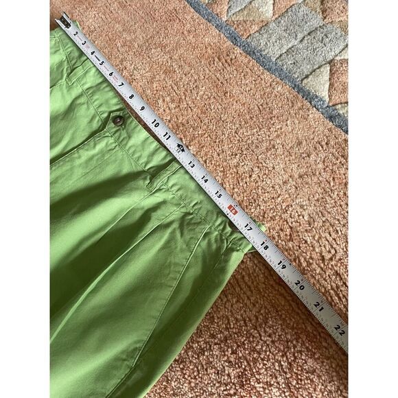 Vintage Ivy Crew Women’s High-Rise Pleated Green Shorts Bermuda Size 36 - Picture 3 of 9